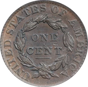 image for: 1830 Matron Head Cent. N-8. Rarity-1. Large Letters. EF-40 (ANACS).