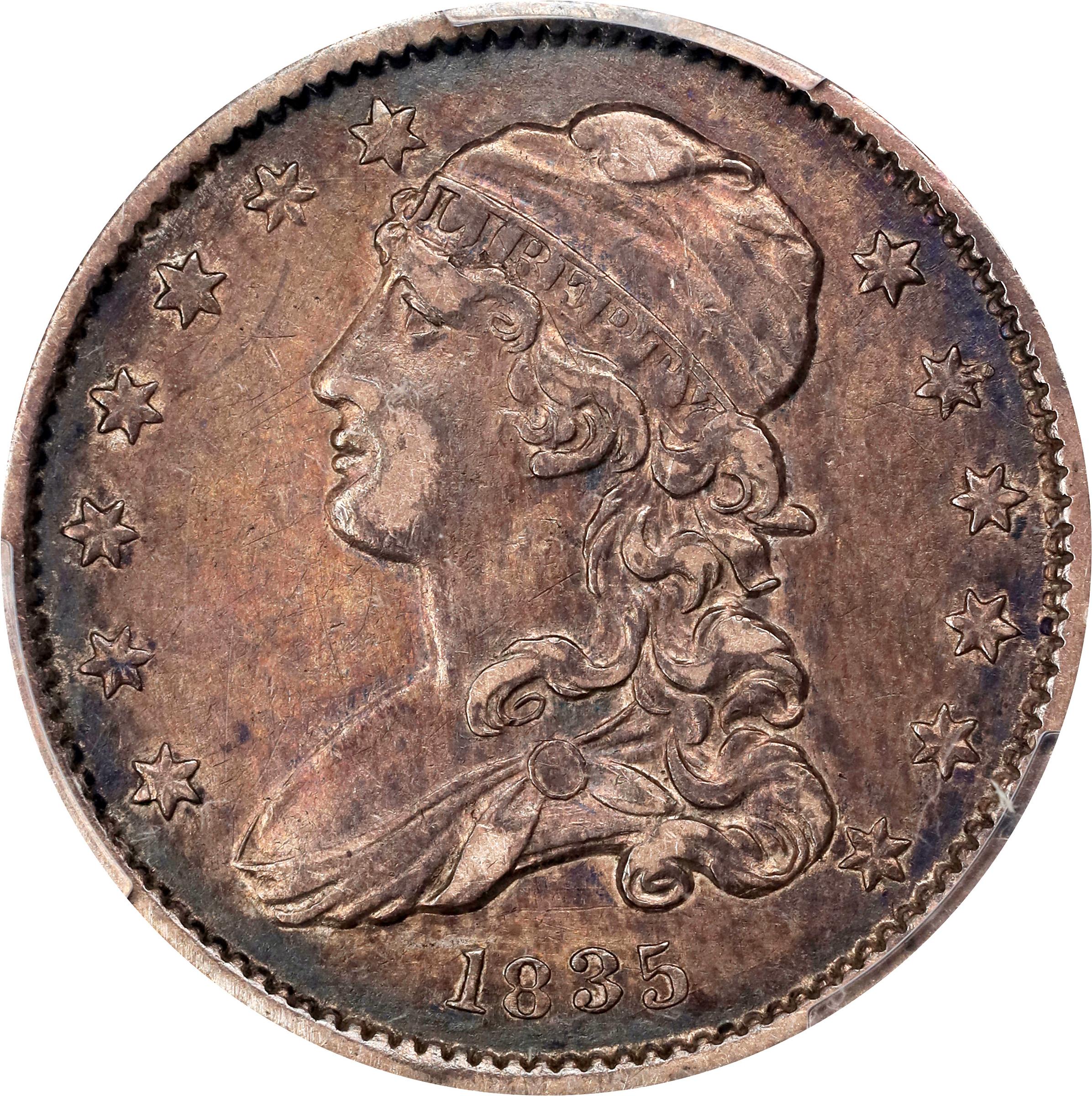 image for: 1835 Capped Bust Quarter. B-2. Rarity-2. EF Details--Harshly Cleaned (PCGS).