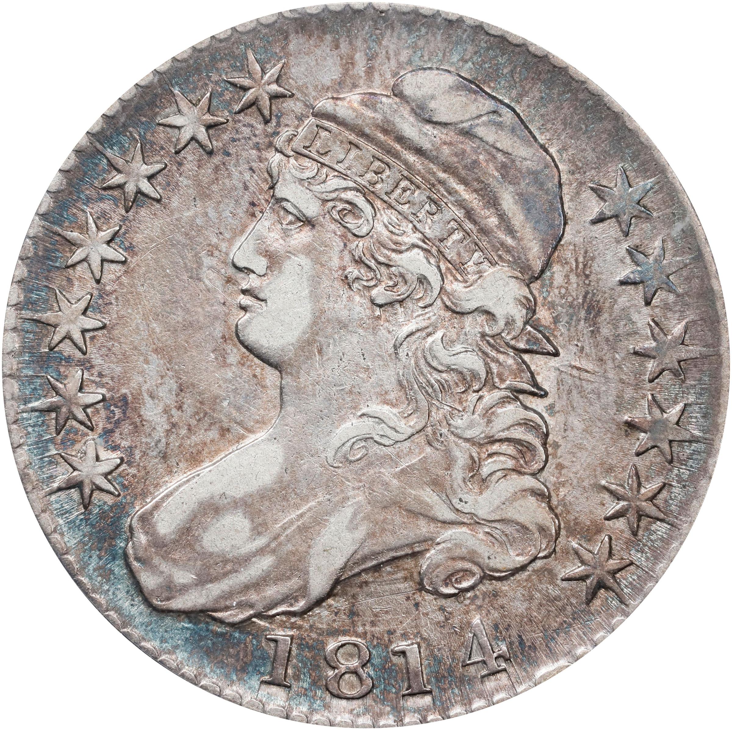 image for: 1814 Capped Bust Half Dollar. O-107. Rarity-2. AU-50 (ANACS).