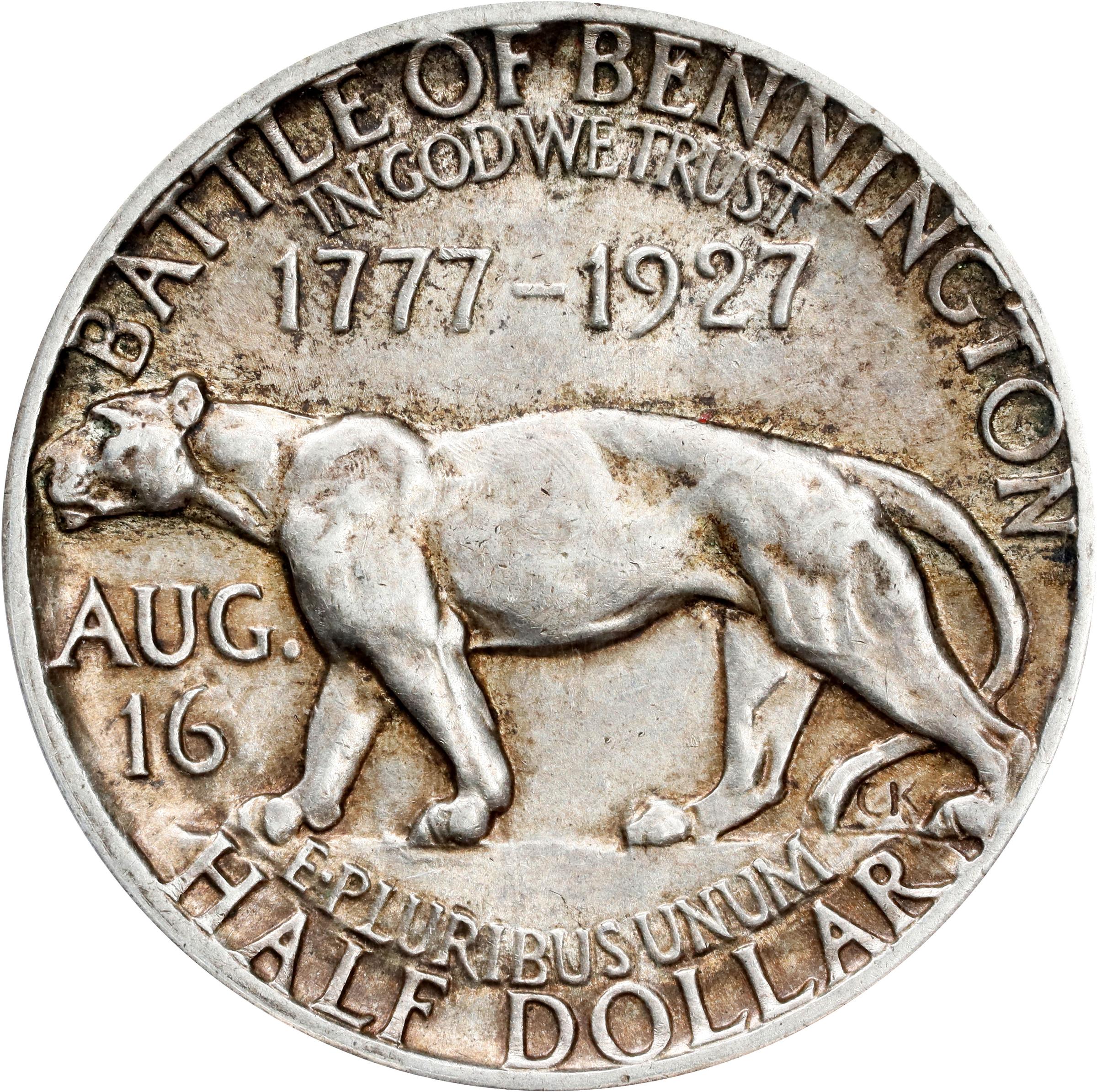 1927 50c Vermont AU55 CAC thumbnail 2