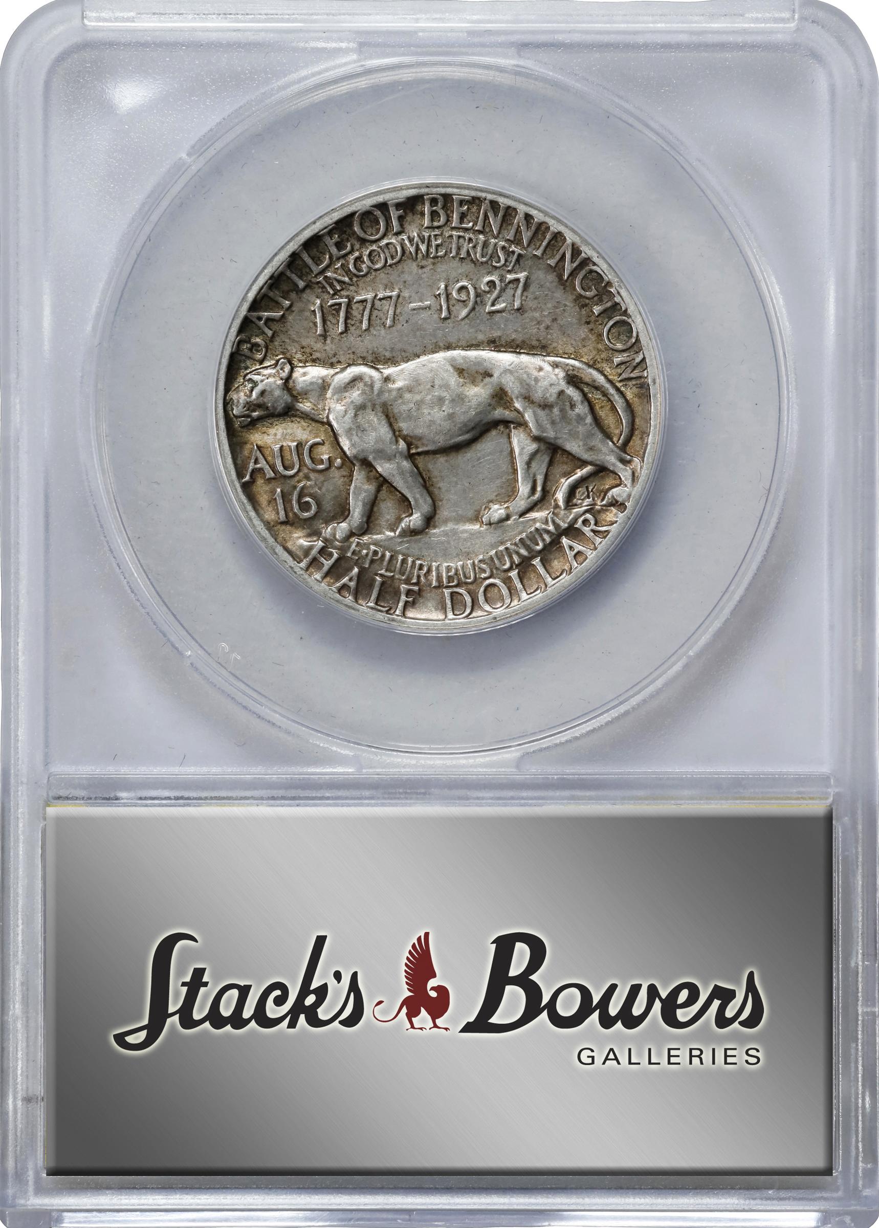1927 50c Vermont AU55 CAC thumbnail 4