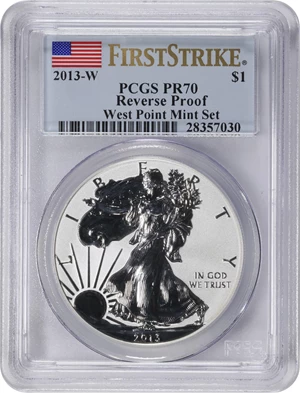 image for: 2013-W Silver Eagle. First Strike. West Point Mint Set. Reverse Proof-70 (PCGS).