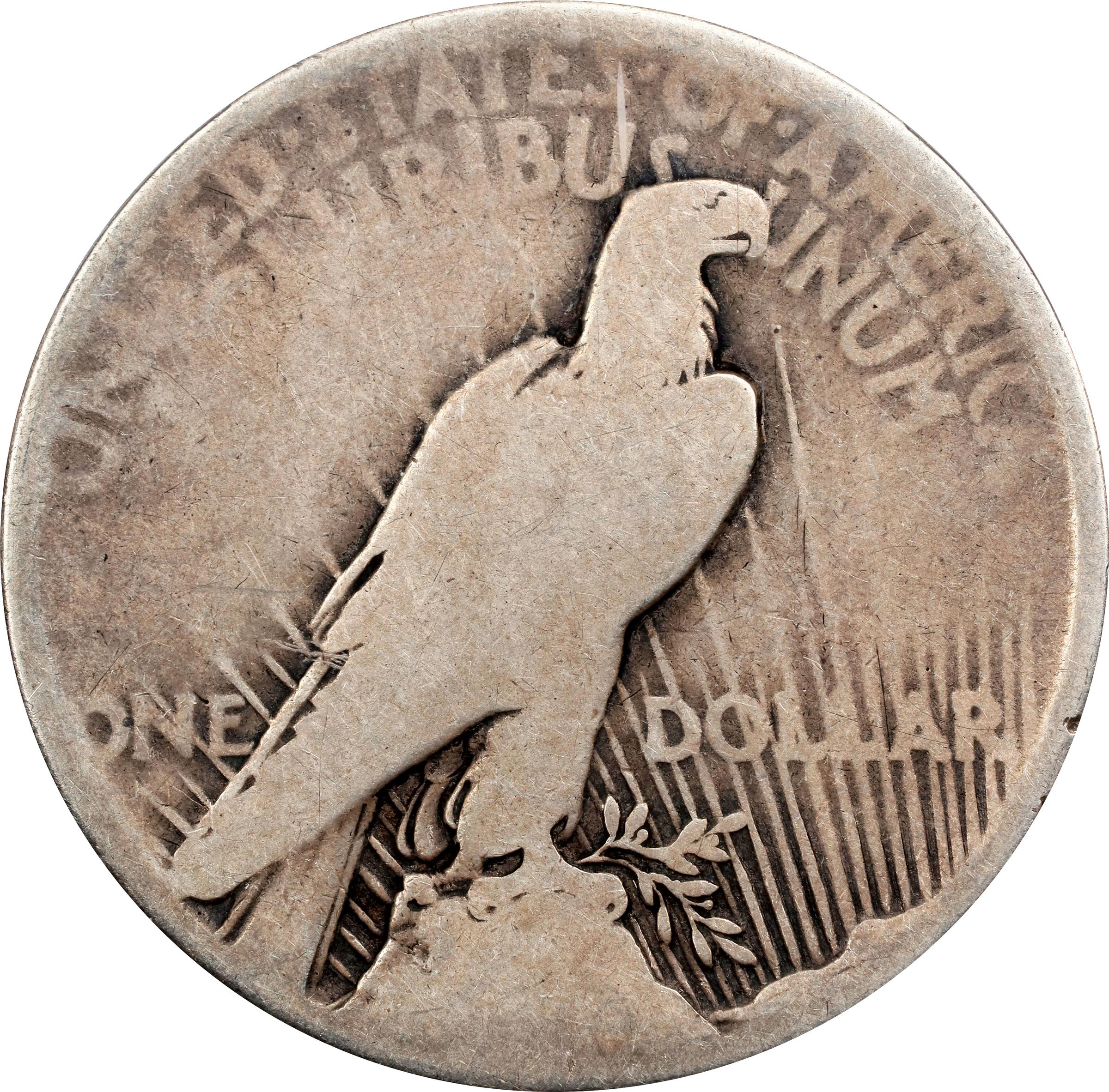 1921 $1  Peace, High Relief AG3 CAC thumbnail 2
