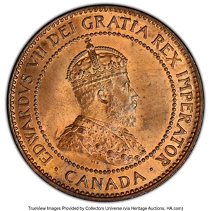 image for: Canada: Edward VII Cent 1907-H MS65 Red and Brown PCGS,...