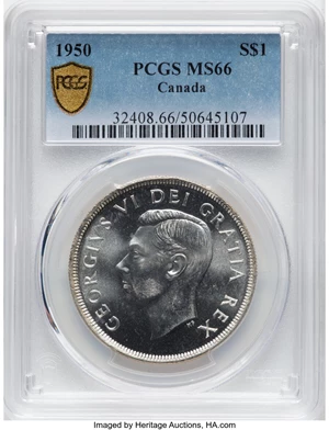 image for: Canada: George VI Dollar 1950 MS66 PCGS,...