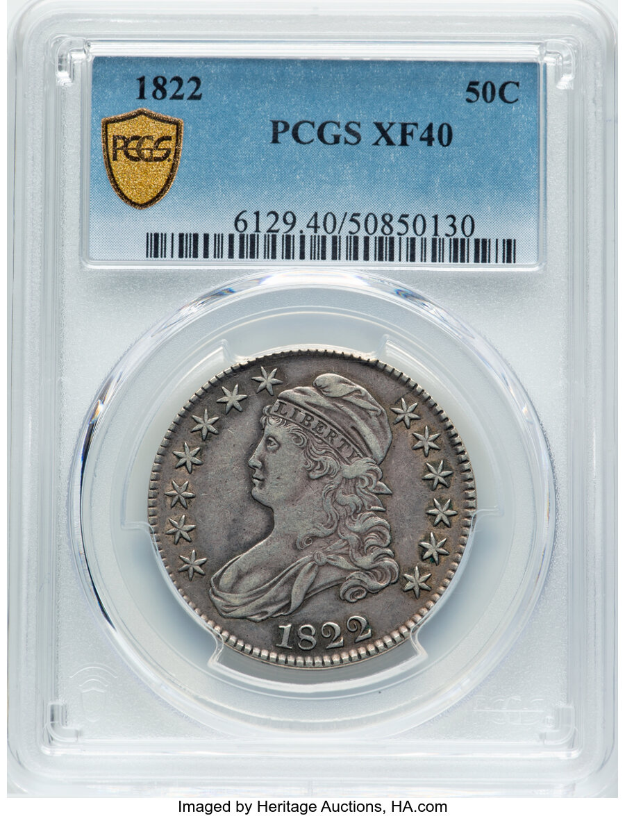 image for: 1822 50C O-115, R.3, XF40 PCGS.  Mintage 1,559,573....