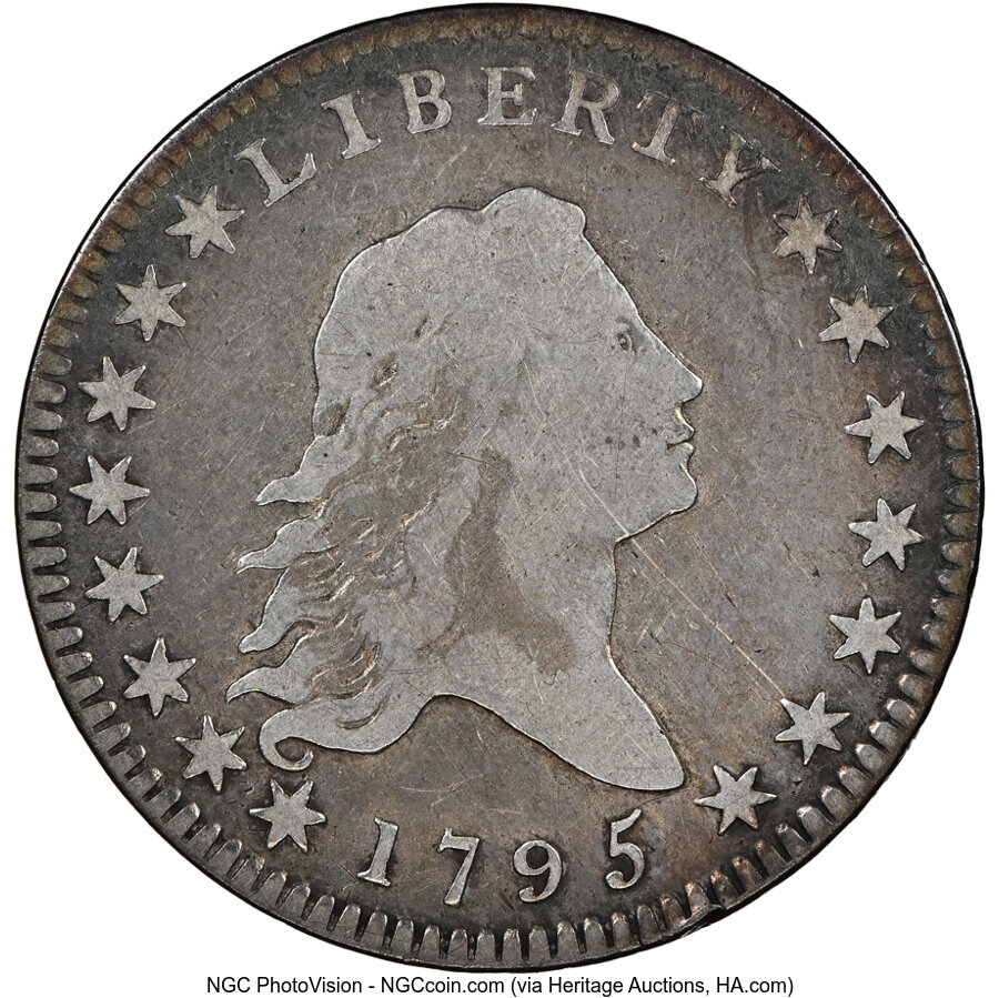 image for: 1795 50C Two Leaves, O-109, T-16, R.4, Fine 12 NGC. NGC Census: (3/8)....