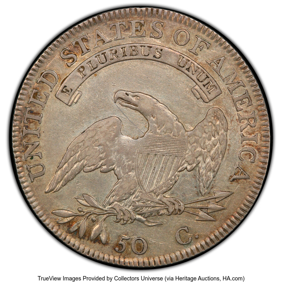 image for: 1807 50C Small Stars, O-113, R.2, VF35 PCGS. PCGS Population: (17/57 and 0/1+)....