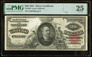 image for: Fr. 320 $20 1891 Silver Certificate PMG Very Fine 25....