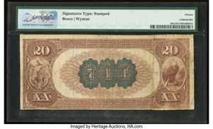 image for: Nantucket, MA - $20 1882 Brown Back Fr. 494 The Pacific National Bank Ch. # 714 PMG Choice Fine 15....