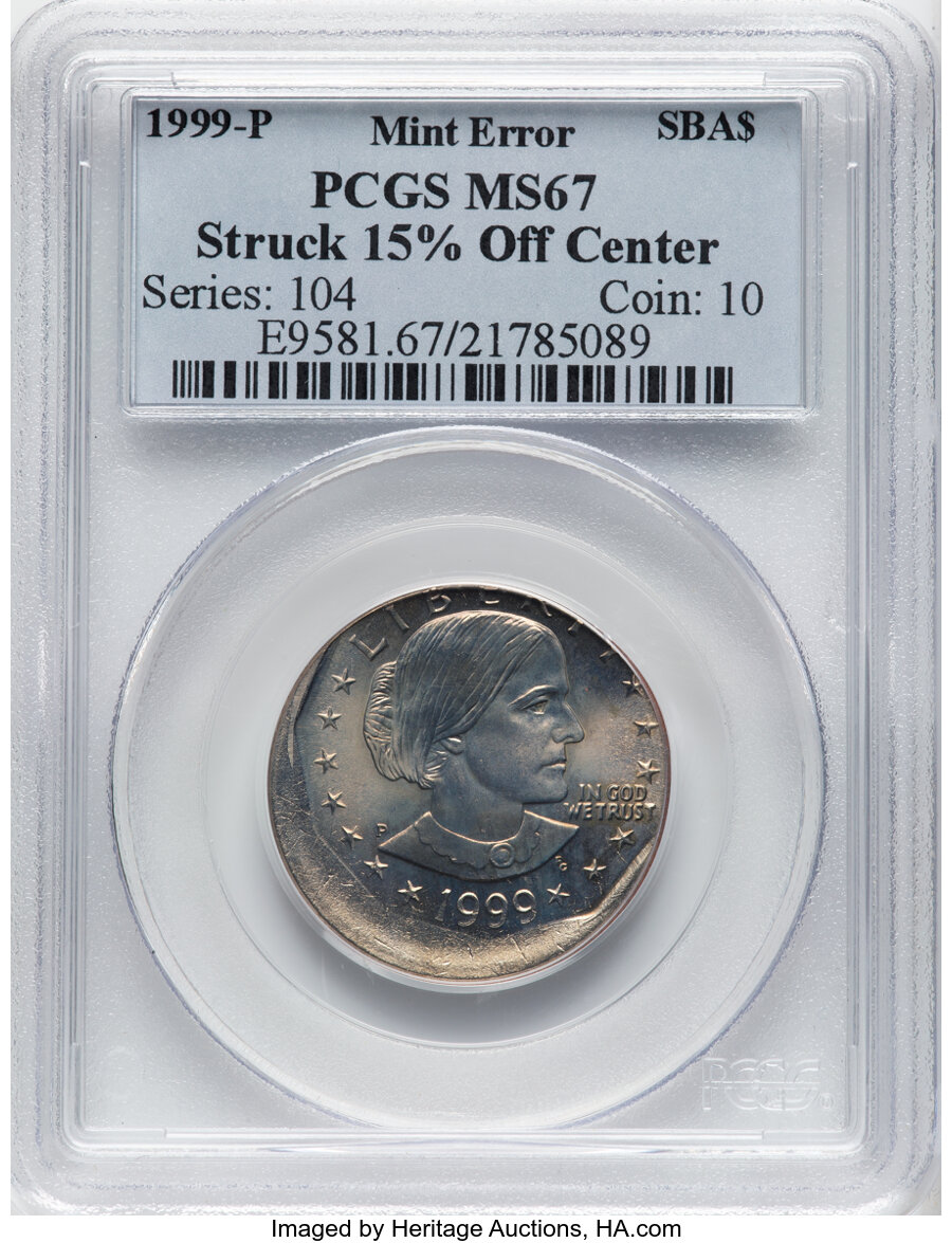 1999 P Susan B. Anthony Dollar Mint State (MS) Pricing Guide