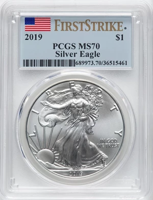 image for: 2019 $1 Silver Eagle, First Strike MS70 PCGS....