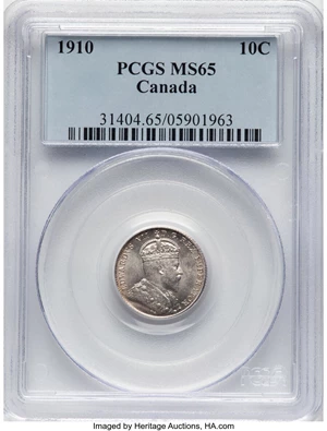 image for: Canada: Edward VII 10 Cents 1910 MS65 PCGS,...