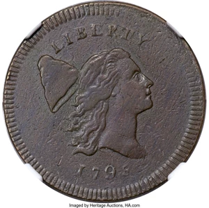 image for: 1795 1/2 C Plain Edge, No Pole, Thick Planchet, C-5b, B-5b, R.4, XF45 NGC....