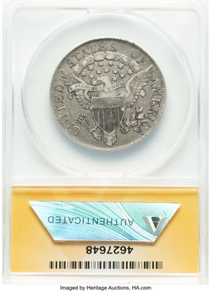 image for: 1806 50C Pointed 6, No Stem, O-109, T-15, R.1, VF35 ANACS....
