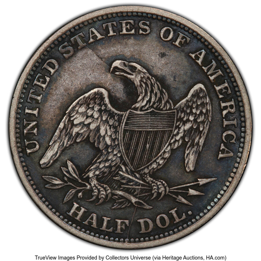 1838 50c Reeded Edge, GR-9 AG3 thumbnail 2