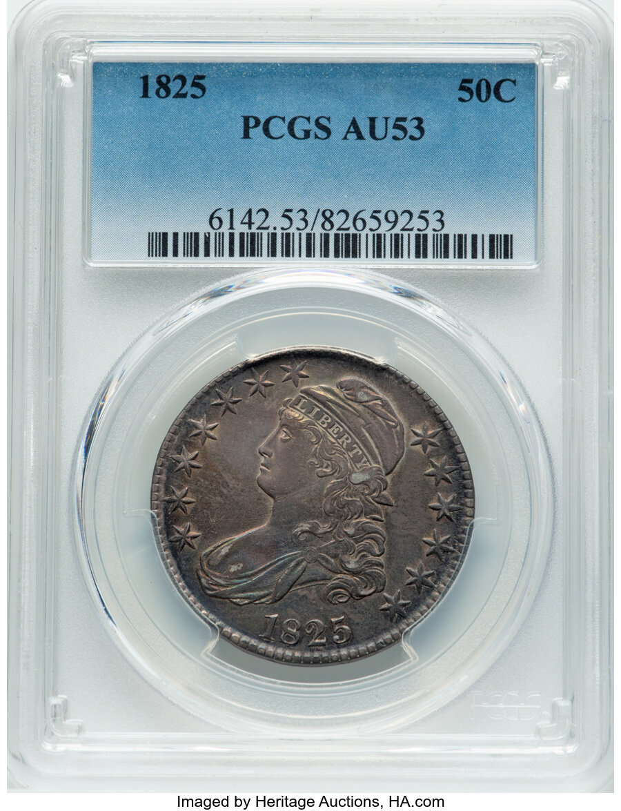 image for: 1825 50C O-101, R.1, AU53 PCGS.  Mintage 2,900,000....