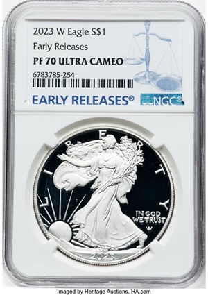 image for: 2023-W $1 Silver Eagle, Early Releases, PR70 Ultra Cameo NGC....