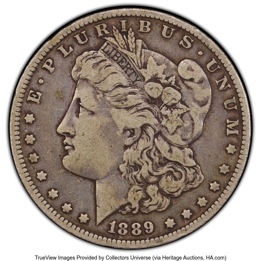 1889-O $1 Morgan Dollar -- 30Â° Clockwise Rotated Dies -- Fine 12 PCGS. PCGS Population: (46/9177 and 0/324+). NGC Census: (...