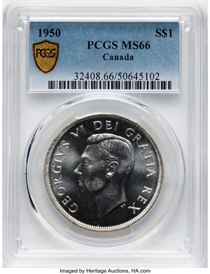 image for: Canada: George VI Dollar 1950 MS66 PCGS,...