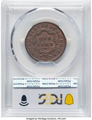 image for: 1832 1C Medium Letters, N-1, R.2, VF30 PCGS. PCGS Population: (10/67)....
