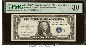 image for: Fr. 1610 $1 1935A S Silver Certificate. PMG Very Fine 30....