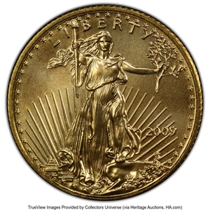 image for: 2009 $5 Tenth-Ounce Gold Eagle MS69 PCGS. Mintage 270,000. ...