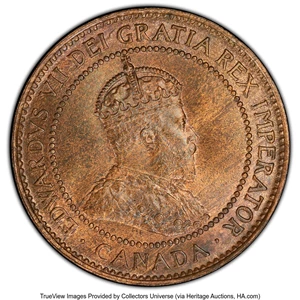 image for: Canada: Edward VII Cent 1908 MS65 Red and Brown PCGS,...