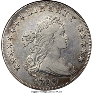 image for: 1799 $1 8x5 Stars, B-23, BB-159, R.4, VF35 NGC....