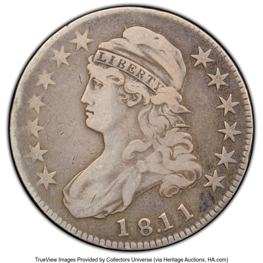 image for: 1811/10 50C O-101, R.1, Fine 15 PCGS. PCGS Population: (11/277 and 0/4+).  Mintage 1,203,644....