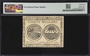 image for: CC-46. Continental Currency. July 22, 1776. $30. PMG Choice Uncirculated 64 EPQ.