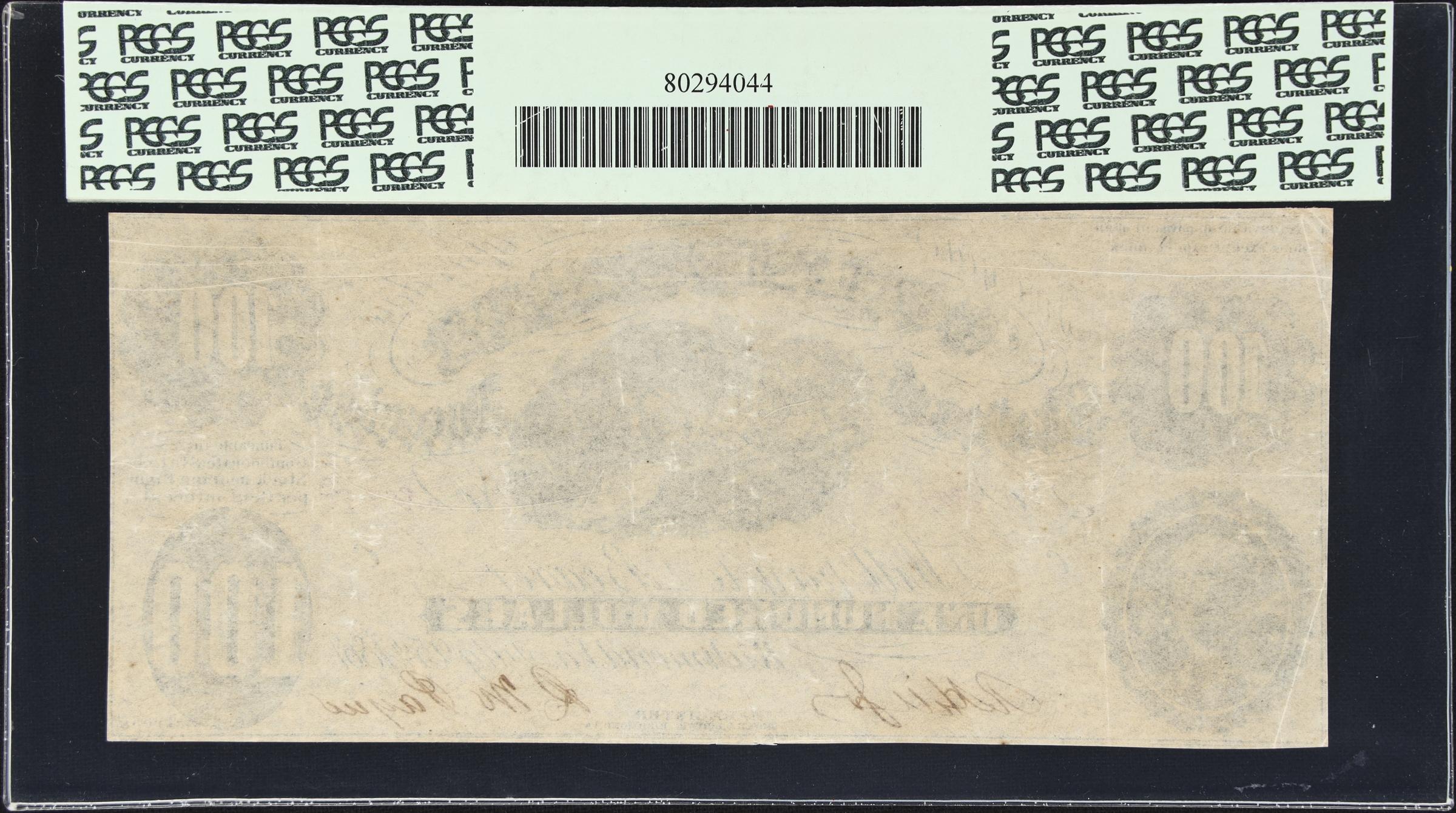 image for: T-7. Confederate Currency. 1861 $100. PCGS Currency Extremely Fine 40 PPQ.