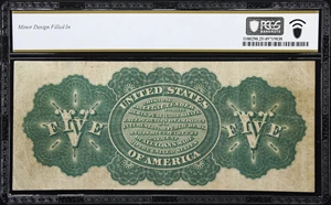 image for: Fr. 63b. 1863 $5 Legal Tender Note. PCGS Banknote Very Fine 25.