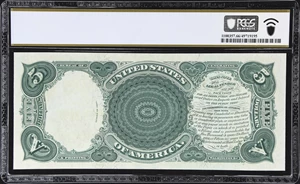 image for: Fr. 84. 1907 $5 Legal Tender Note. PCGS Banknote Gem Uncirculated 66 PPQ.