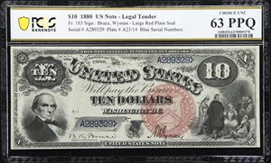 image for: Fr. 103. 1880 $10 Legal Tender Note. PCGS Banknote Choice Uncirculated 63 PPQ.