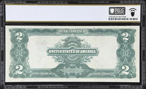 image for: Fr. 249. 1899 $2 Silver Certificate. PCGS Banknote Choice Extremely Fine 45.