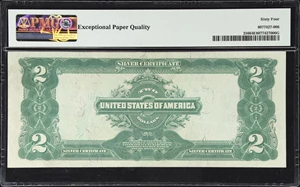 image for: Fr. 256. 1899 $2 Silver Certificate. PMG Choice Uncirculated 64 EPQ.