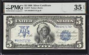 image for: Fr. 277. 1899 $5 Silver Certificate. PMG Choice Very Fine 35 EPQ.