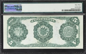 image for: Fr. 364. 1891 $5 Treasury Note. PMG Choice Uncirculated 63.