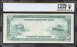 image for: Fr. 971a. 1914 $20 Federal Reserve Note. New York. PCGS Banknote Gem Uncirculated 66 PPQ.