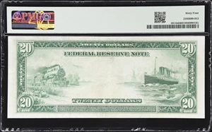 image for: Fr. 1011b. 1914 $20 Federal Reserve Note. San Francisco. PMG Choice Uncirculated 64.