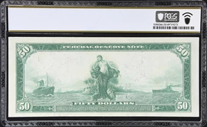 image for: Fr. 1036. 1914 $50 Federal Reserve Note. Cleveland. PCGS Banknote About Uncirculated 53.