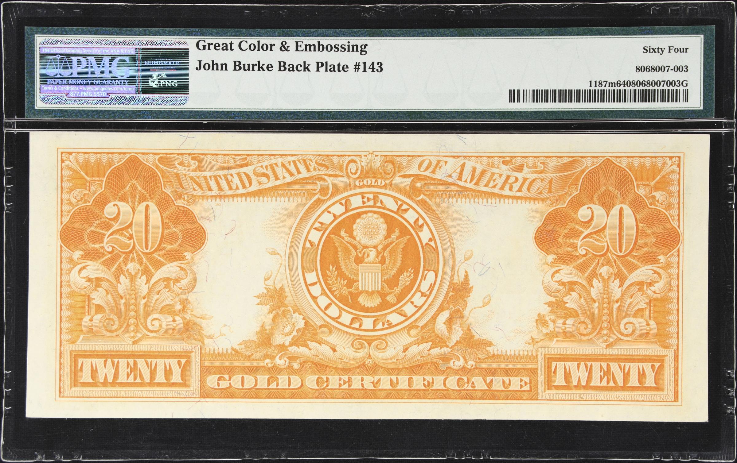 image for: Fr. 1187m. 1922 $20 Gold Certificate Mule Note. PMG Choice Uncirculated 64.