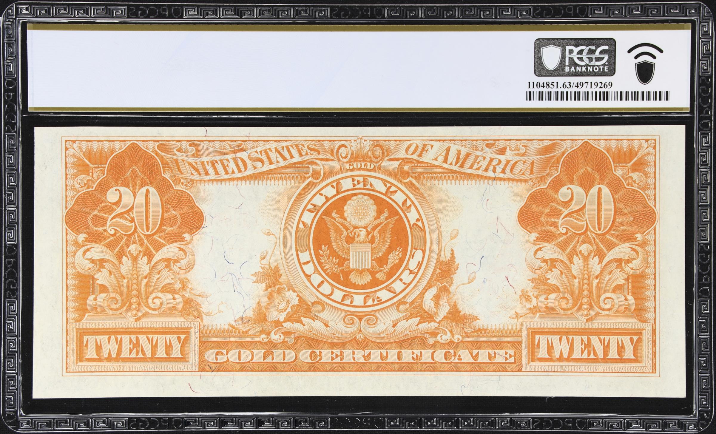 image for: Fr. 1187*. 1922 $20 Gold Certificate Star Note. PCGS Banknote Choice Uncirculated 63 PPQ.