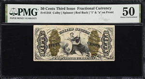 image for: Fr. 1344. 50 Cents. Third Issue. PMG About Uncirculated 50.