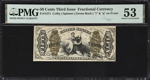 image for: Fr. 1371. 50 Cents. Third Issue. PMG About Uncirculated 53.