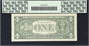 image for: Fr. 1619*. 1957 $1 Silver Certificate Star Note. PCGS Currency Superb Gem New 68 PPQ. Fancy Serial Number.