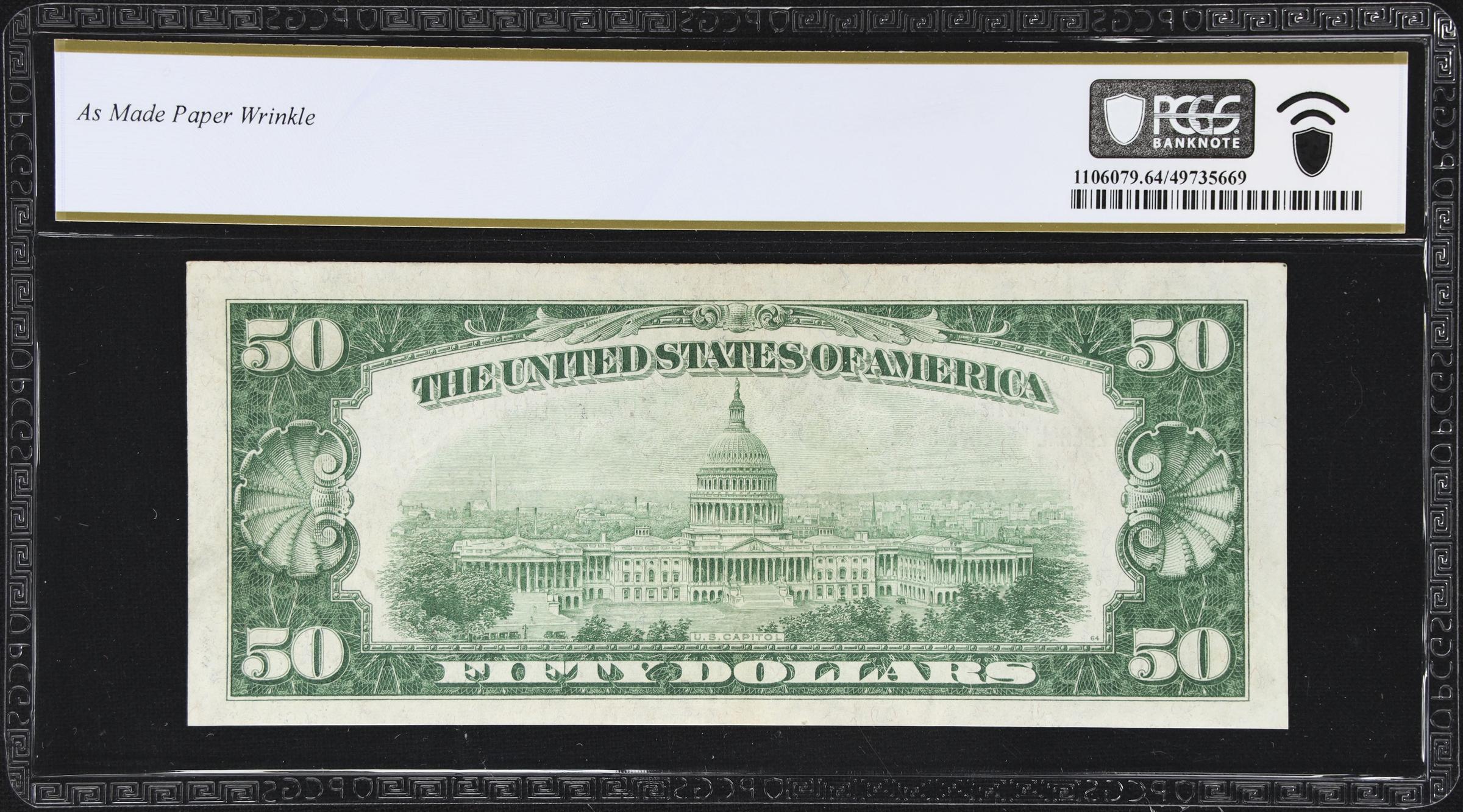 image for: Fr. 1880-B*. 1929 $50 Federal Reserve Bank Star Note. New York. PCGS Banknote Choice Uncirculated 64 PPQ.