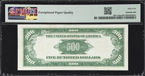 image for: Fr. 2201-Dlgs. 1934 Light Green Seal $500 Federal Reserve Note. Cleveland. PMG About Uncirculated 55 EPQ.