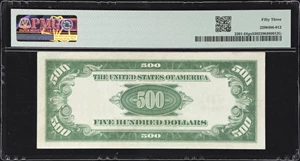 image for: Fr. 2201-Dlgs. 1934 Light Green Seal $500 Federal Reserve Note. Cleveland. PMG About Uncirculated 53.